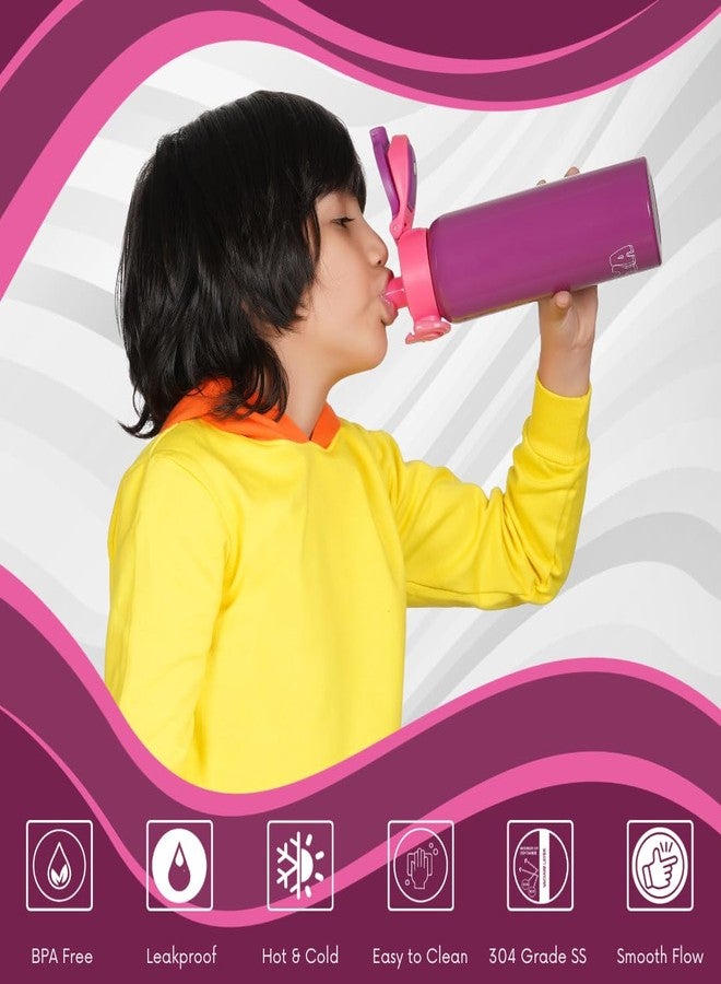 CRYA زجاجة مياه CRYA Zenith المصنوعة من الفولاذ المقاوم للصدأ للمشروبات الساخنة والباردة لمدة تصل إلى 24 ساعة، خالية من مادة BPA ومقاومة للتسرب، ترمس مزدوج الجدران معزول بتفريغ الهواء (600 مل، لون بنفسجي مجرة) - Image 3